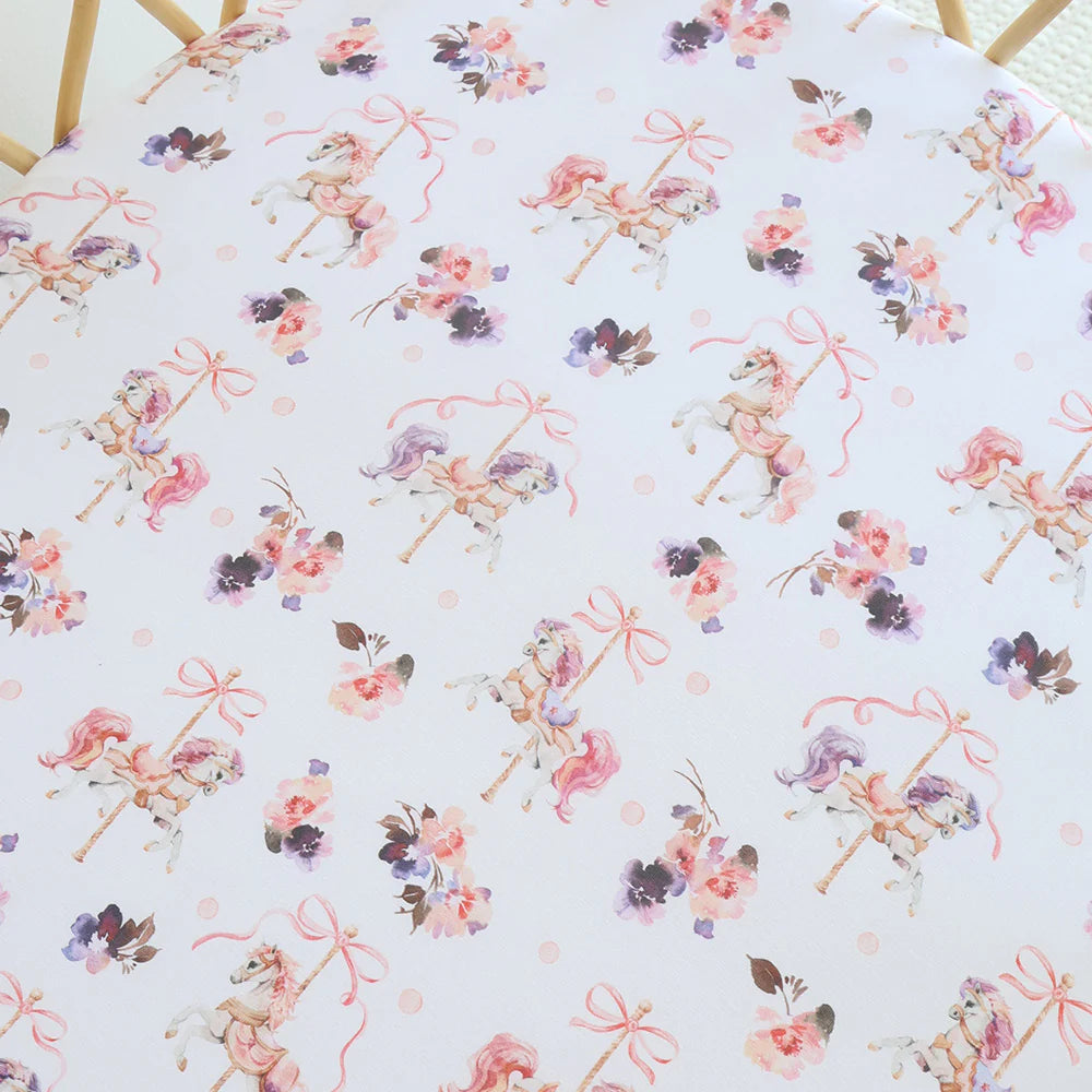 Organic Bassinet Sheet / Change Pad Cover - Carousel