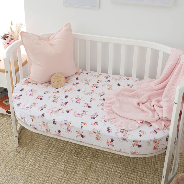 Organic Fitted Cot Sheet - Carousel