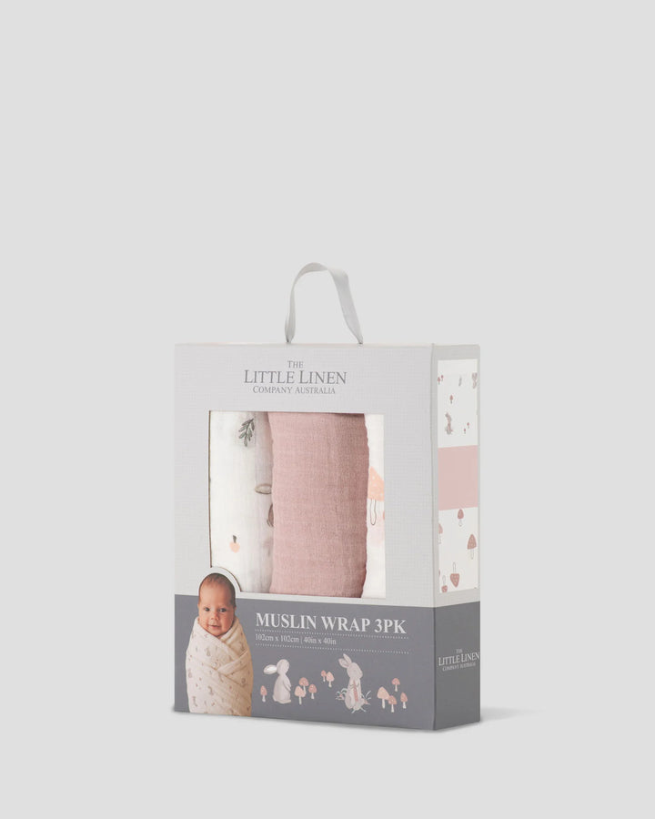 Little Linen Muslin Wraps 3PK - Harvest Bunny