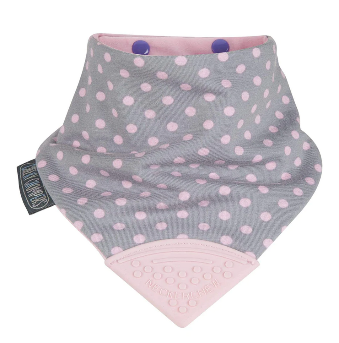 Cheeky Chompers Neckerchew-Polkadot Pink