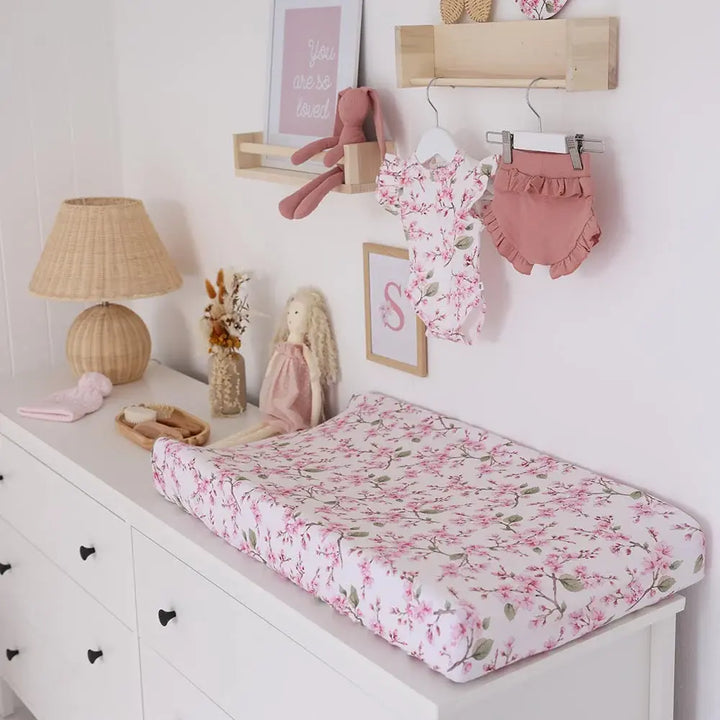 Bassinet Sheet / Change Pad Cover Cherry Blossom