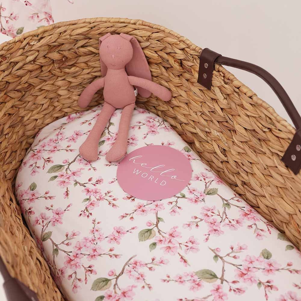Bassinet Sheet / Change Pad Cover Cherry Blossom