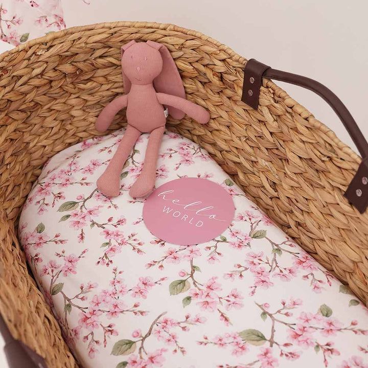 Bassinet Sheet / Change Pad Cover Cherry Blossom