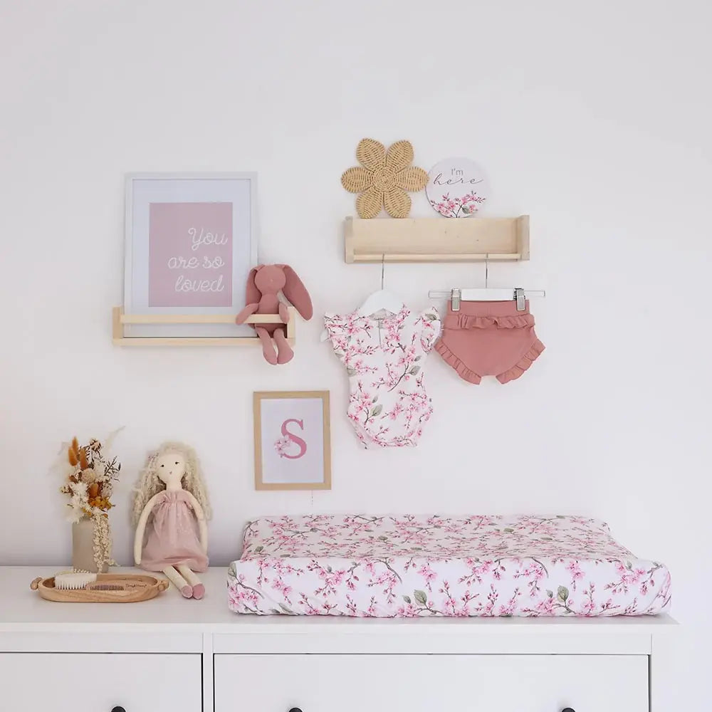 Bassinet Sheet / Change Pad Cover Cherry Blossom