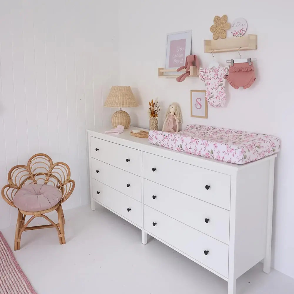 Bassinet Sheet / Change Pad Cover Cherry Blossom