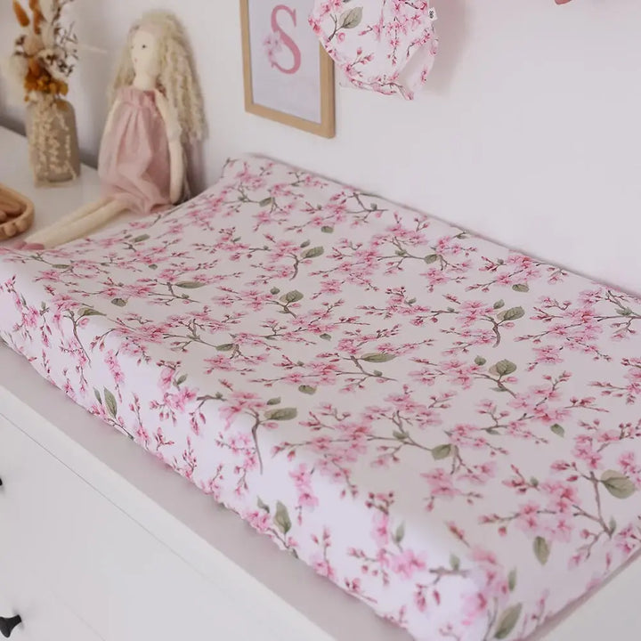 Bassinet Sheet / Change Pad Cover Cherry Blossom