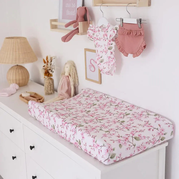 Bassinet Sheet / Change Pad Cover Cherry Blossom