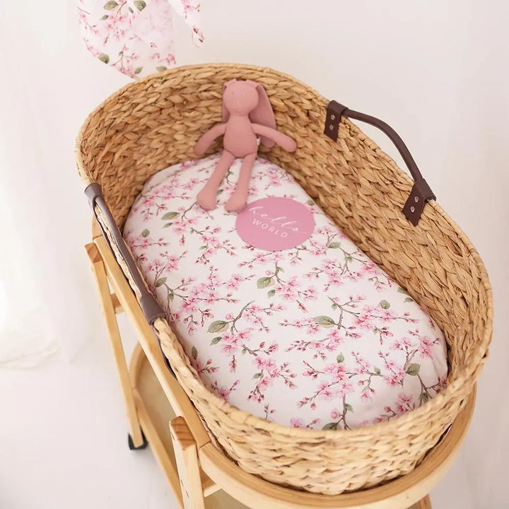 Bassinet Sheet / Change Pad Cover Cherry Blossom