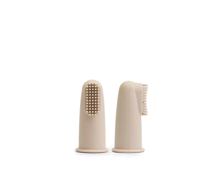 Cherub Baby SILICONE FINGER TOOTHBRUSH & PROTECTIVE CASE - SAND