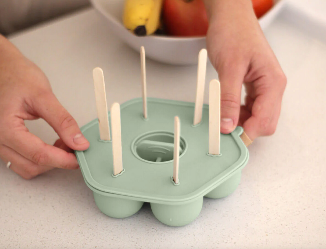 Cherub Baby Silicone Freezer Tray & Popsicle Molds - Sage
