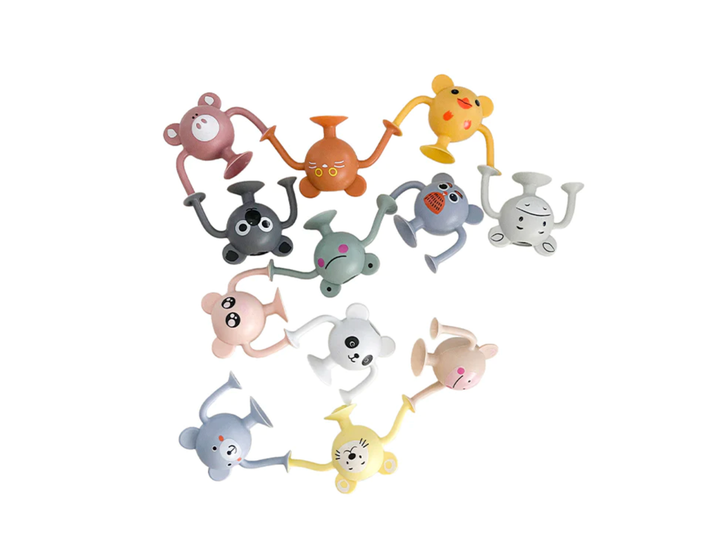 Cherub Baby SILICONE SUCTION TODDLER BATH TOYS 12PK – ENTIRE ZOO COLLECTION - PASTEL