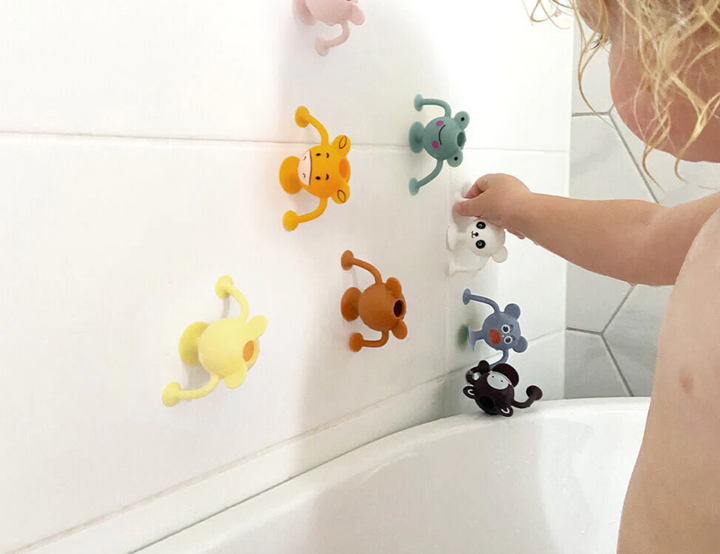 Cherub Baby SILICONE SUCTION TODDLER BATH TOYS 12PK – ENTIRE ZOO COLLECTION - PASTEL