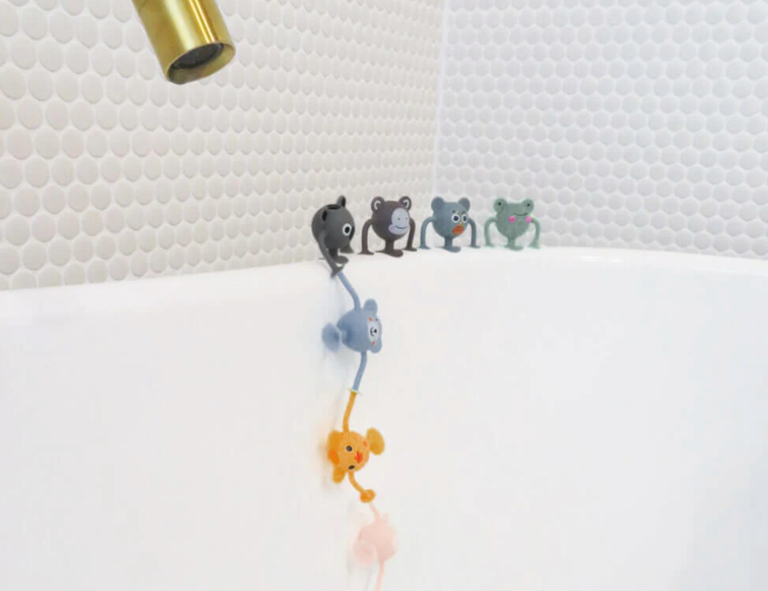 Cherub Baby SILICONE SUCTION TODDLER BATH TOYS 12PK – ENTIRE ZOO COLLECTION - PASTEL