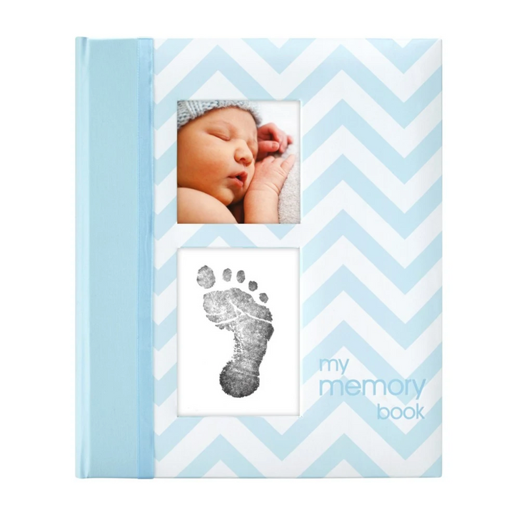 Pearhead Chevron Baby Book - Blue
