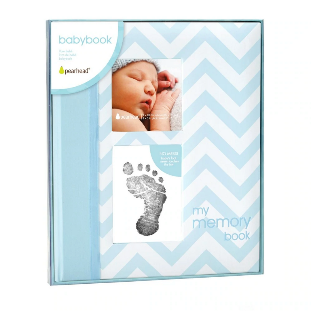 Pearhead Chevron Baby Book - Blue