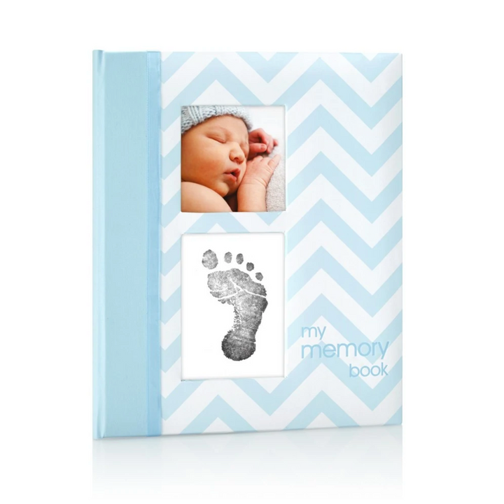 Pearhead Chevron Baby Book - Blue