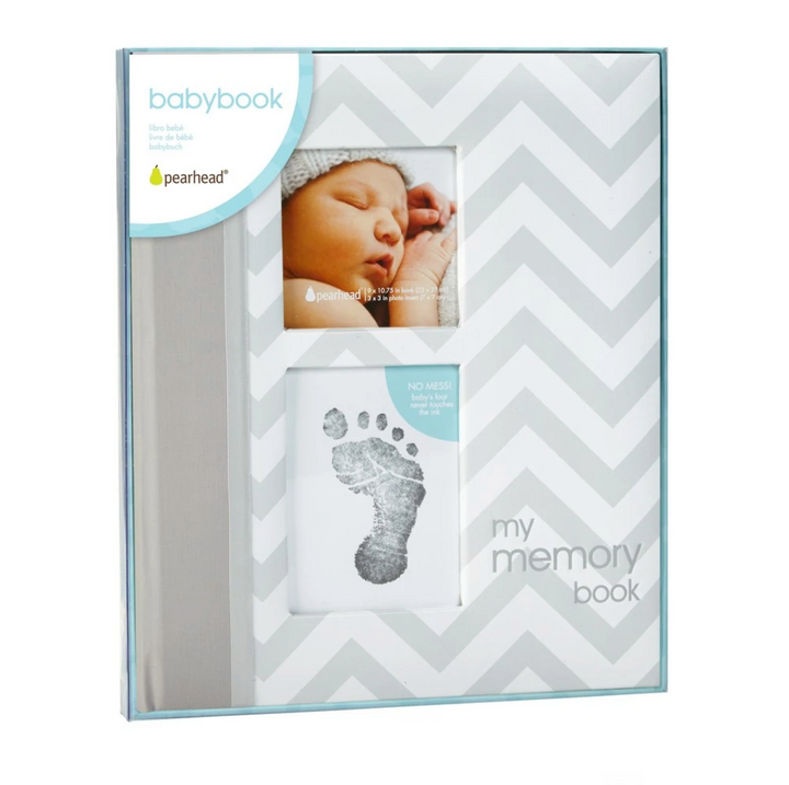 Pearhead Chevron Baby Book Chevron - Grey