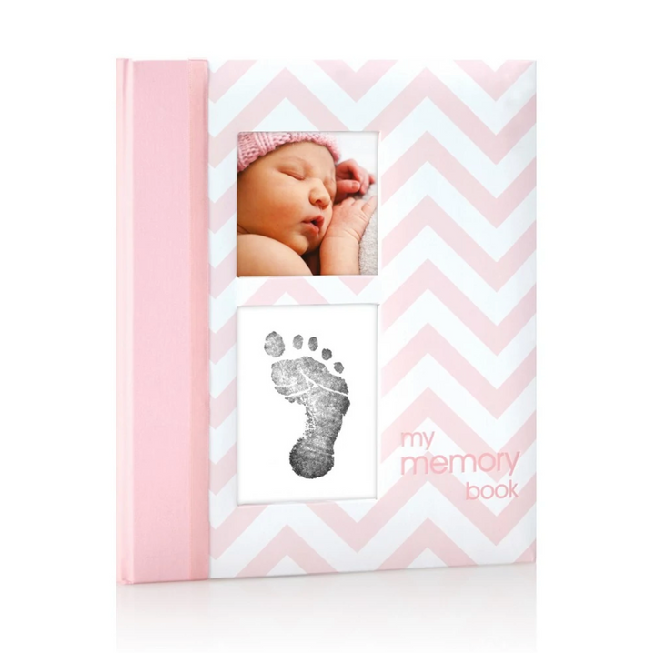 Pearhead Chevron Baby Book - Pink
