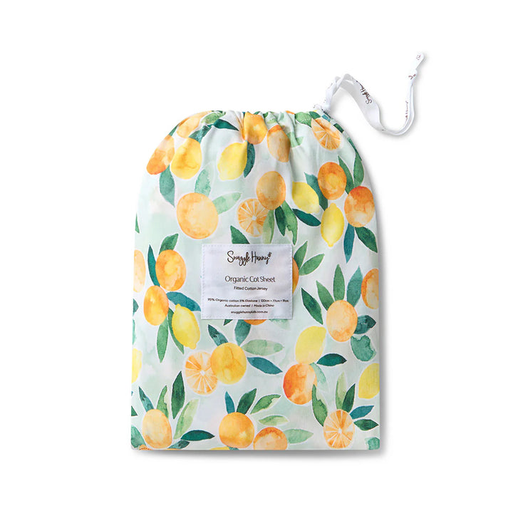 Organic Fitted Cot Sheet - Citrus Squeeze