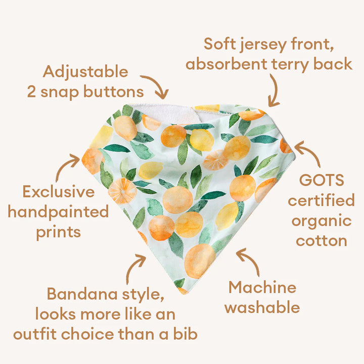 Organic Dribble Bib - Citrus Squeeze