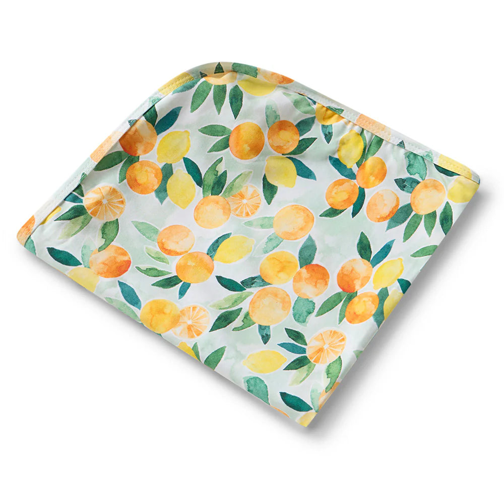 Organic Jersey Wrap & Beanie Set - Citrus Squeeze