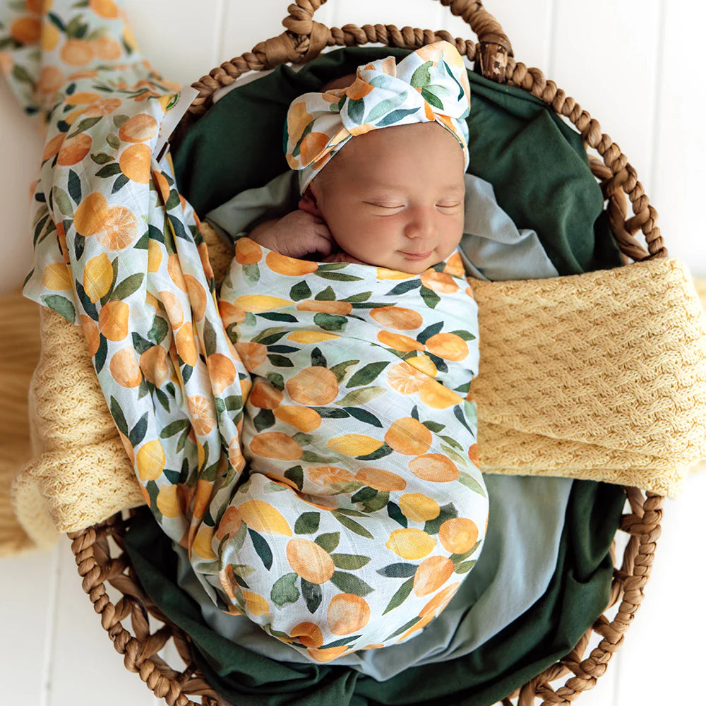 Organic Muslin Wrap - Citrus Squeeze