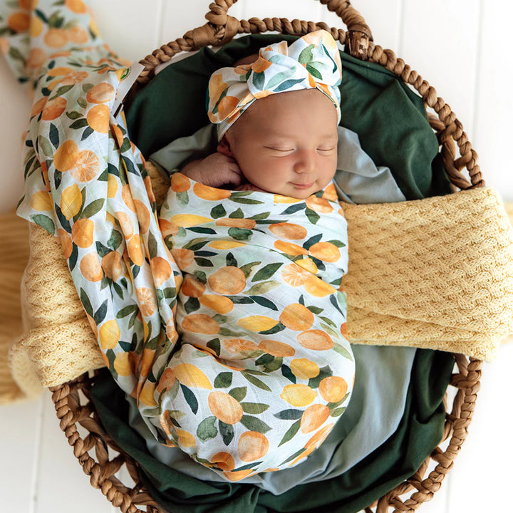 Organic Muslin Wrap - Citrus Squeeze