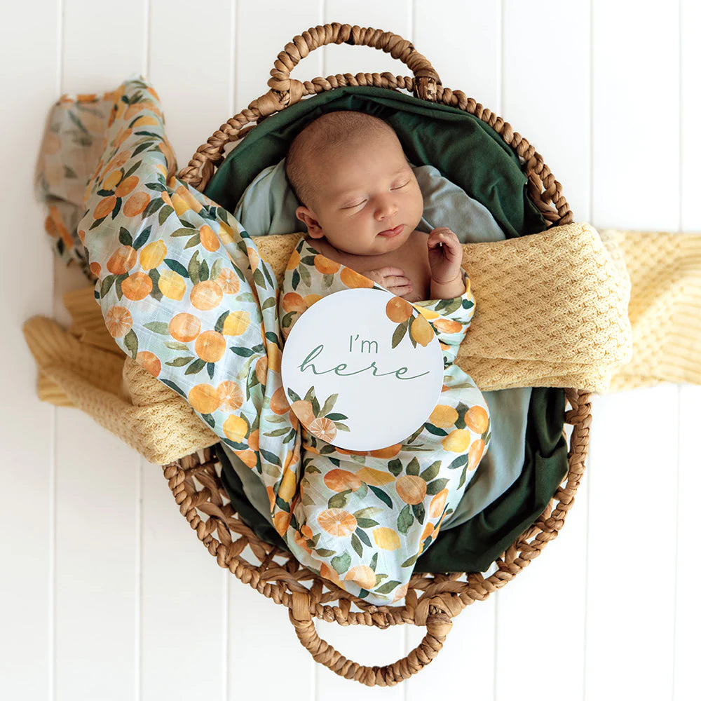 Organic Muslin Wrap - Citrus Squeeze