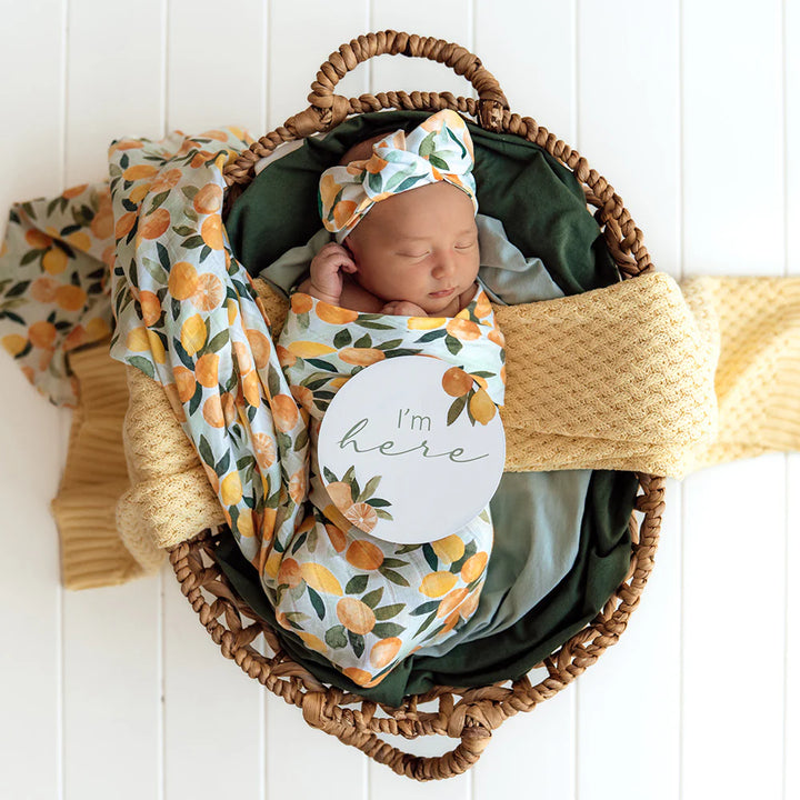 Organic Muslin Wrap - Citrus Squeeze