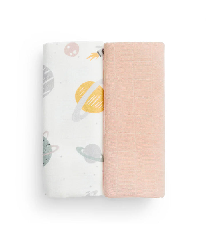 Love to Dream Burp Cloth 2 Pack - Blush Rocket