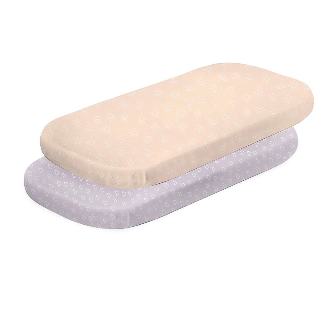 Bubba Blue Nordic 2pk Jersey Co-sleeper Fitted Sheets Peach/Lilac