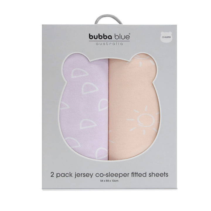 Bubba Blue Nordic 2pk Jersey Co-sleeper Fitted Sheets Peach/Lilac
