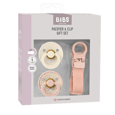 BIBS Colour Dummy & Loop Clip Gift Set - Blush