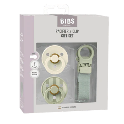 BIBS Colour Dummy & Loop Clip Gift Set - Sage