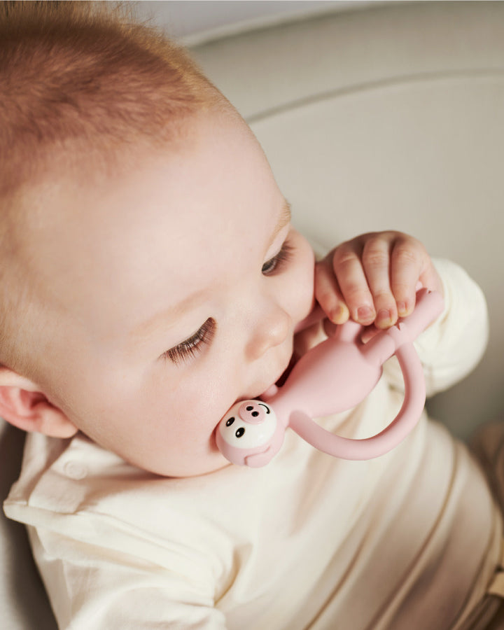 Matchstick Monkey Animal Teether-Pig Anti Microbial