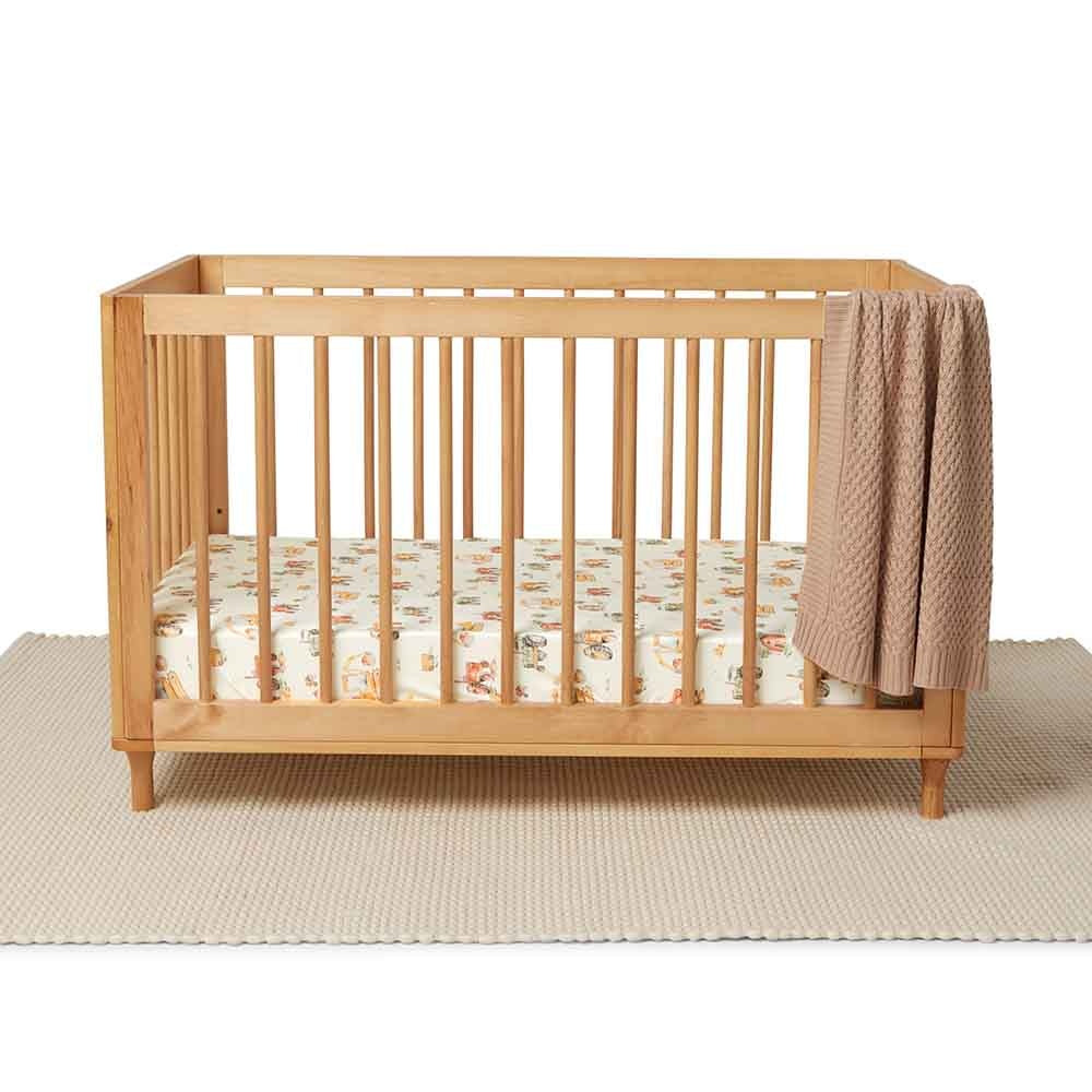 Organic Fitted Cot Sheet - Diggers