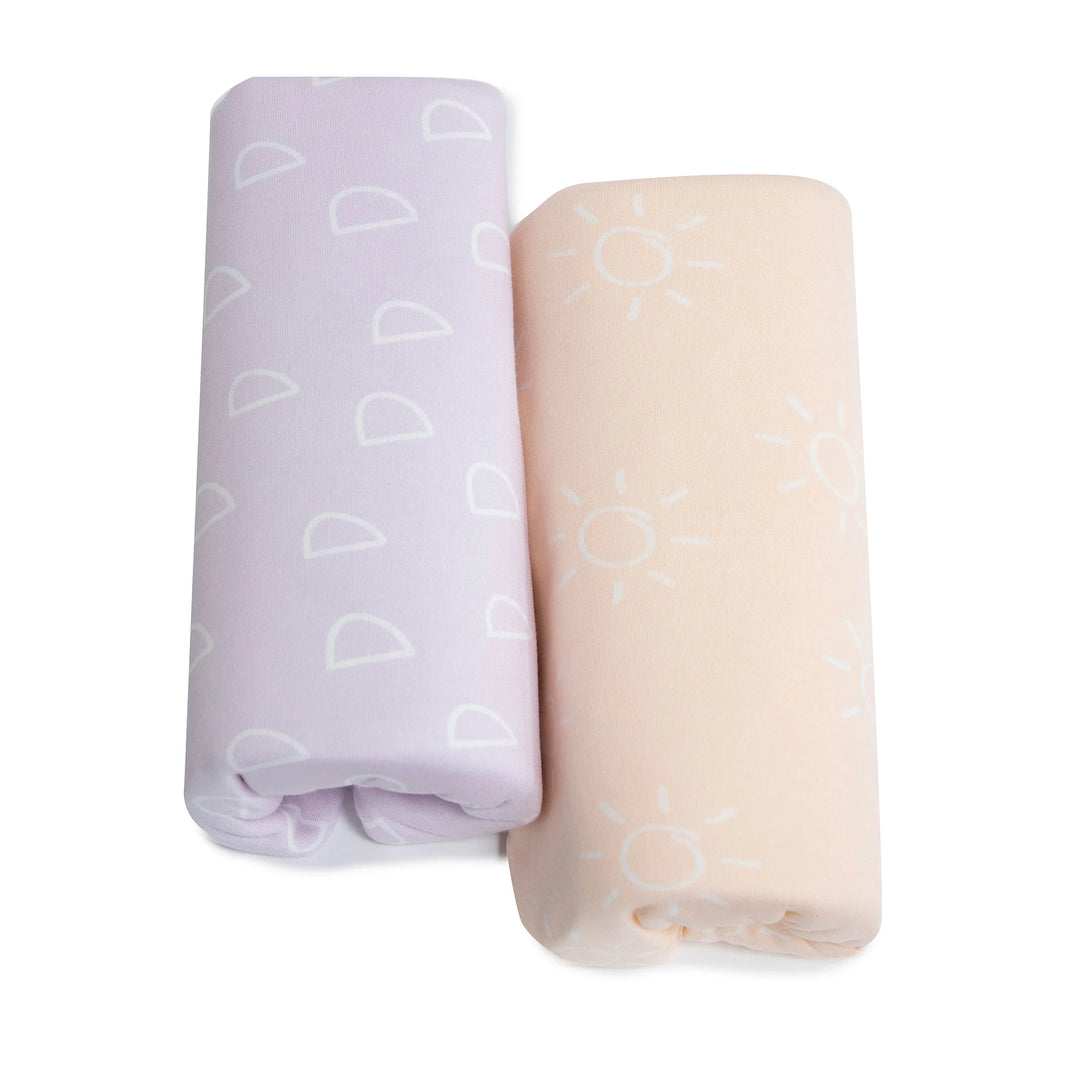 Bubba Blue Nordic 2pk Jersey Cot Fitted Sheets Peach/Lilac