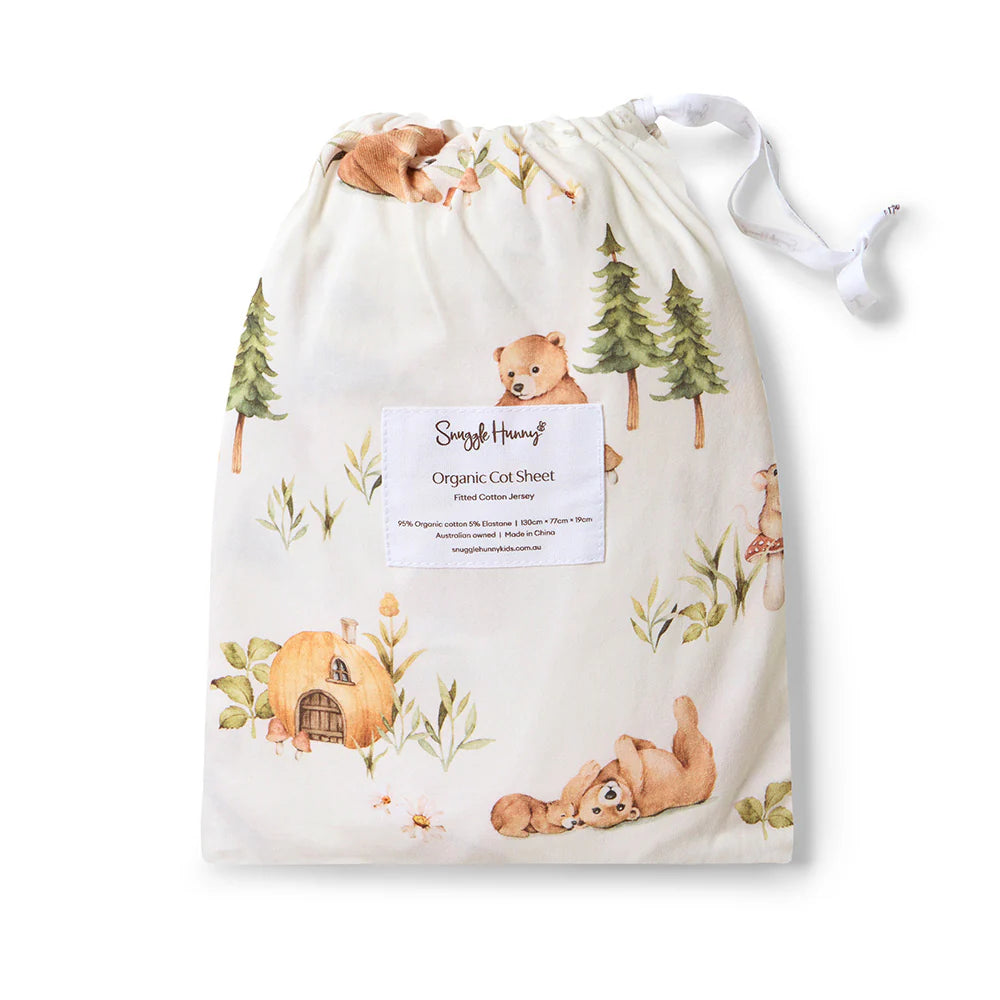 Organic Fitted Cot Sheet - Bears