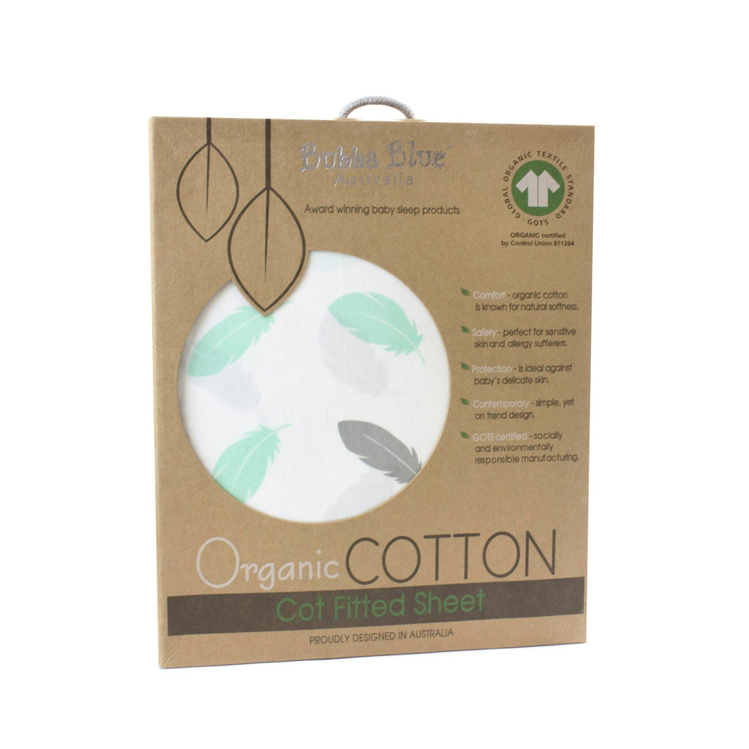 New Organic Feathers Cot Fitted Sheet