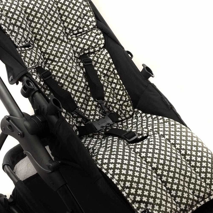 Outlookbaby Pram Liner - Charcoal Crosses