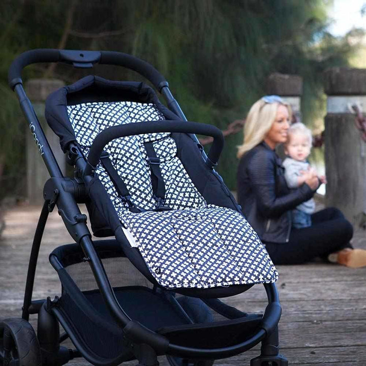 Outlookbaby Pram Liner - Charcoal Crosses