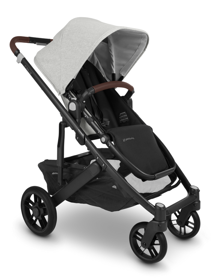 UPPAbaby CRUZ V2 Stroller ANTHONY (White & Grey Chenille/Carbon/Chestnut Leather)