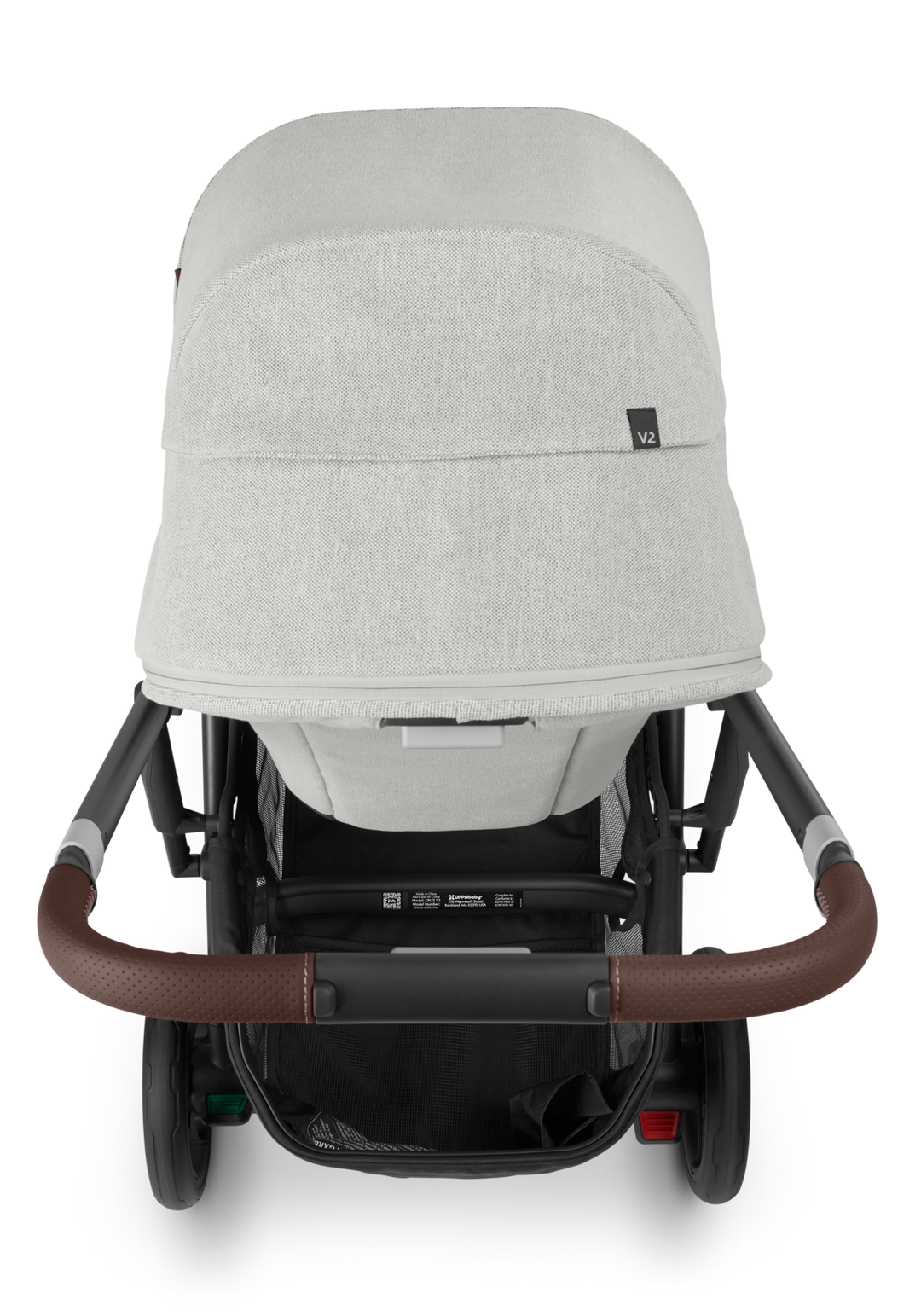 UPPAbaby CRUZ V2 Stroller ANTHONY (White & Grey Chenille/Carbon/Chestnut Leather)