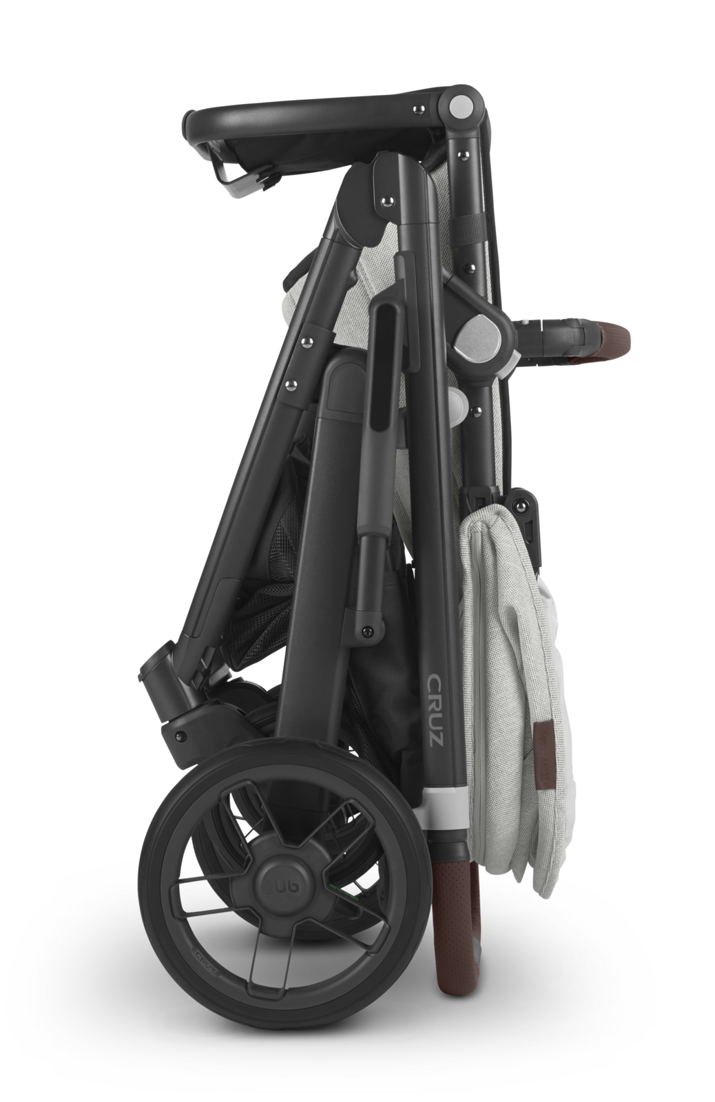 UPPAbaby CRUZ V2 Stroller ANTHONY (White & Grey Chenille/Carbon/Chestnut Leather)