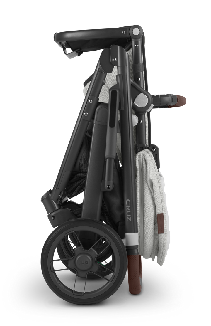 UPPAbaby CRUZ V2 Stroller ANTHONY (White & Grey Chenille/Carbon/Chestnut Leather)
