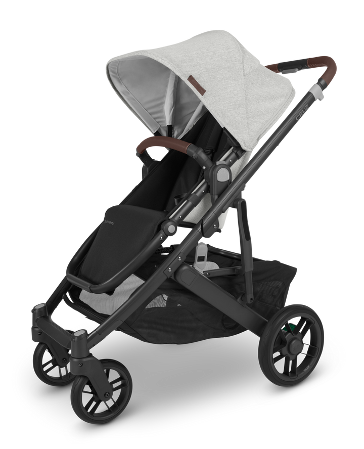 UPPAbaby CRUZ V2 Stroller ANTHONY (White & Grey Chenille/Carbon/Chestnut Leather)