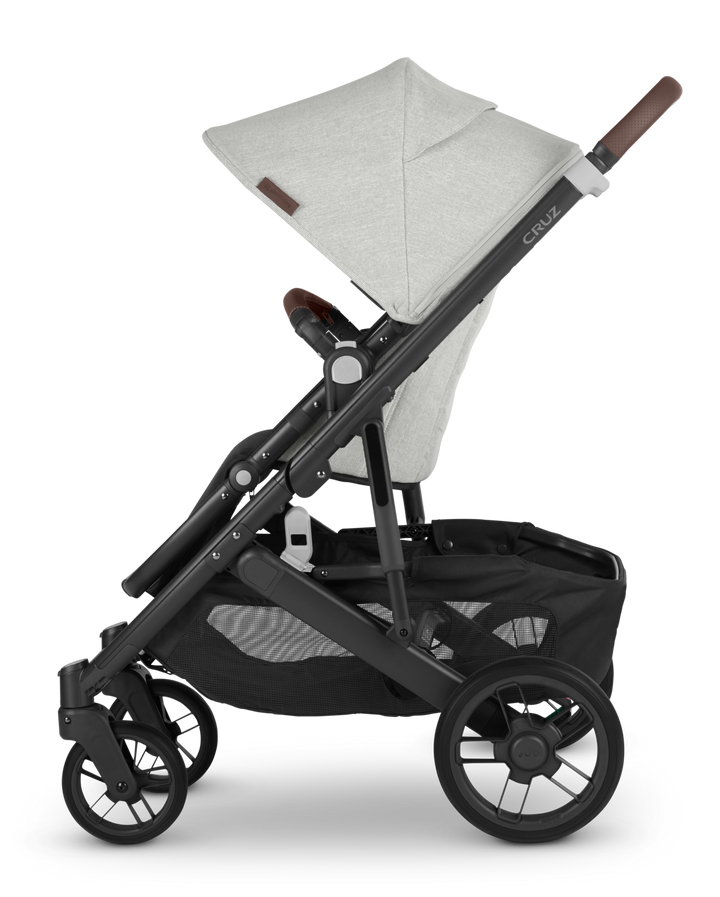 UPPAbaby CRUZ V2 Stroller ANTHONY (White & Grey Chenille/Carbon/Chestnut Leather)