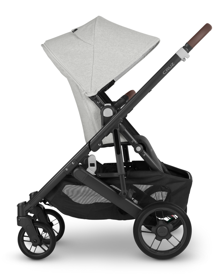 UPPAbaby CRUZ V2 Stroller ANTHONY (White & Grey Chenille/Carbon/Chestnut Leather)