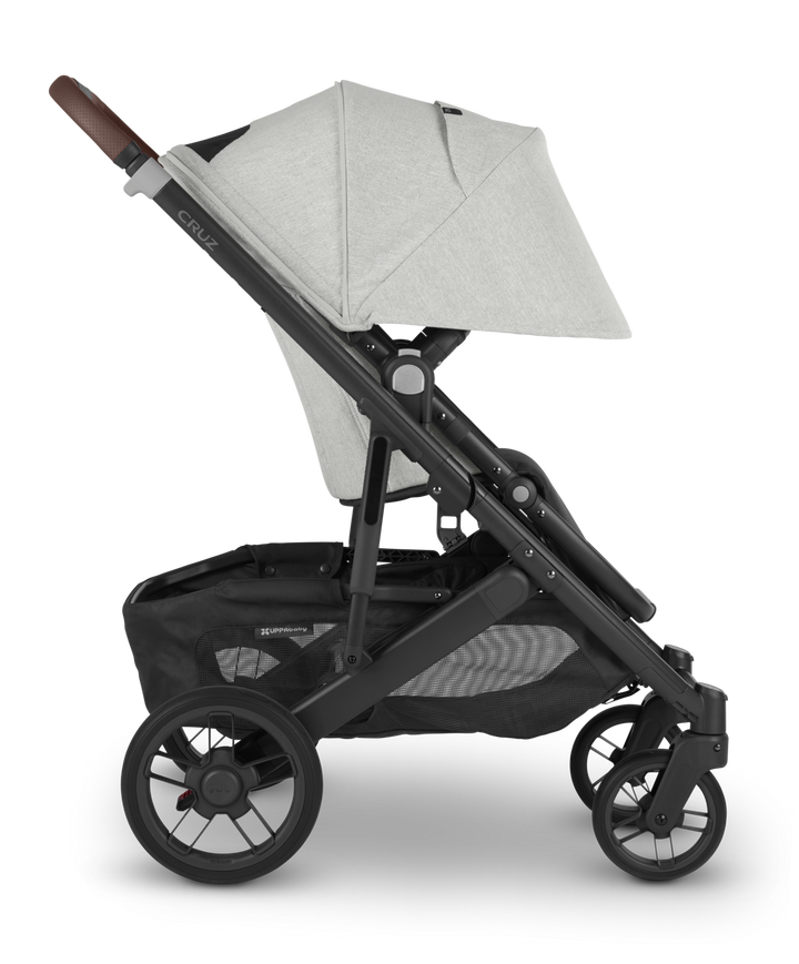 UPPAbaby CRUZ V2 Stroller ANTHONY (White & Grey Chenille/Carbon/Chestnut Leather)