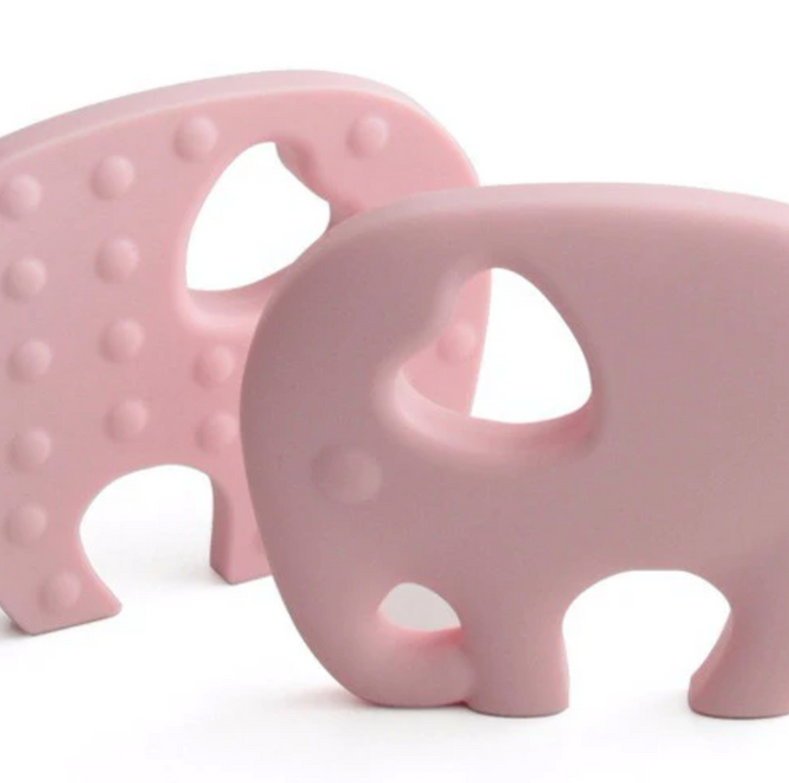 Little Woods ELEPHANT SILICONE TEETHER Baby Pink